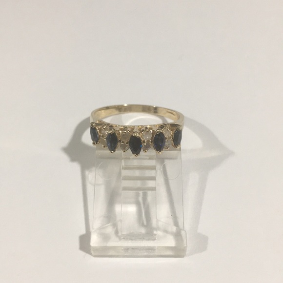 14k Yellow Gold Diamond 💎 & Sapphire Ring 💍
